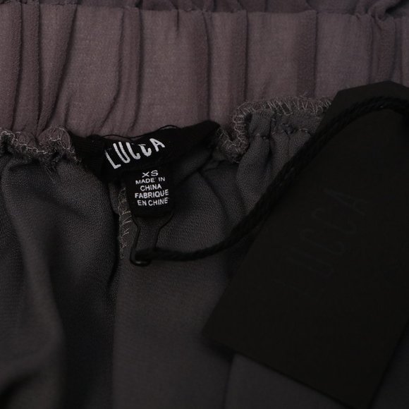 Lucca Couture Grey Ruffle Off Shoulder Top XS - Picture 6 of 7